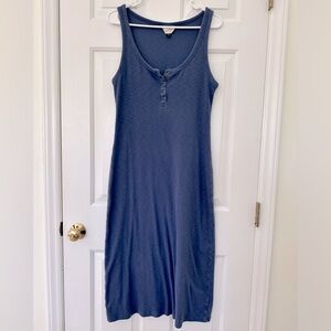 Women’s Blue Sleeveless Button-Front Dress - Medium